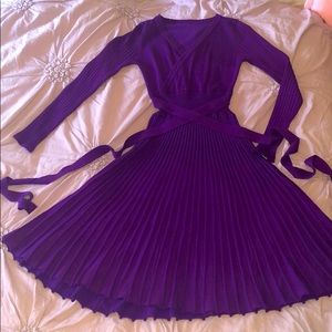 Royal Purple A-Line Midi Dress